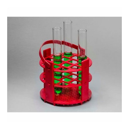 Bel-Art Bel-Art No-Wire Round Rack 187431016, Polypropylene, For 13-16mm Tubes, 14 Places, Red, 1/PK 18743-1016